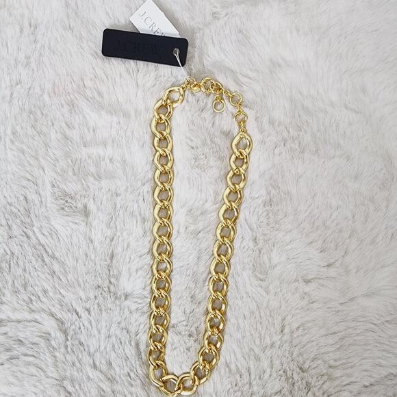 NEW J. Crew Havana Jones Iced Crystal Curb Chain Link Chunky Necklace - Picture 8 of 13